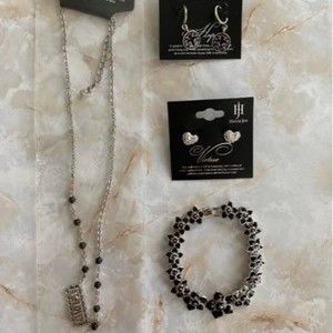 Fashion Jewelry Lot Bundle Dainty Heart Earrings Necklace Bracelet Set New